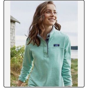 🌊 LL Bean Cotton Rugby 1/4 Button Pullover 🌊